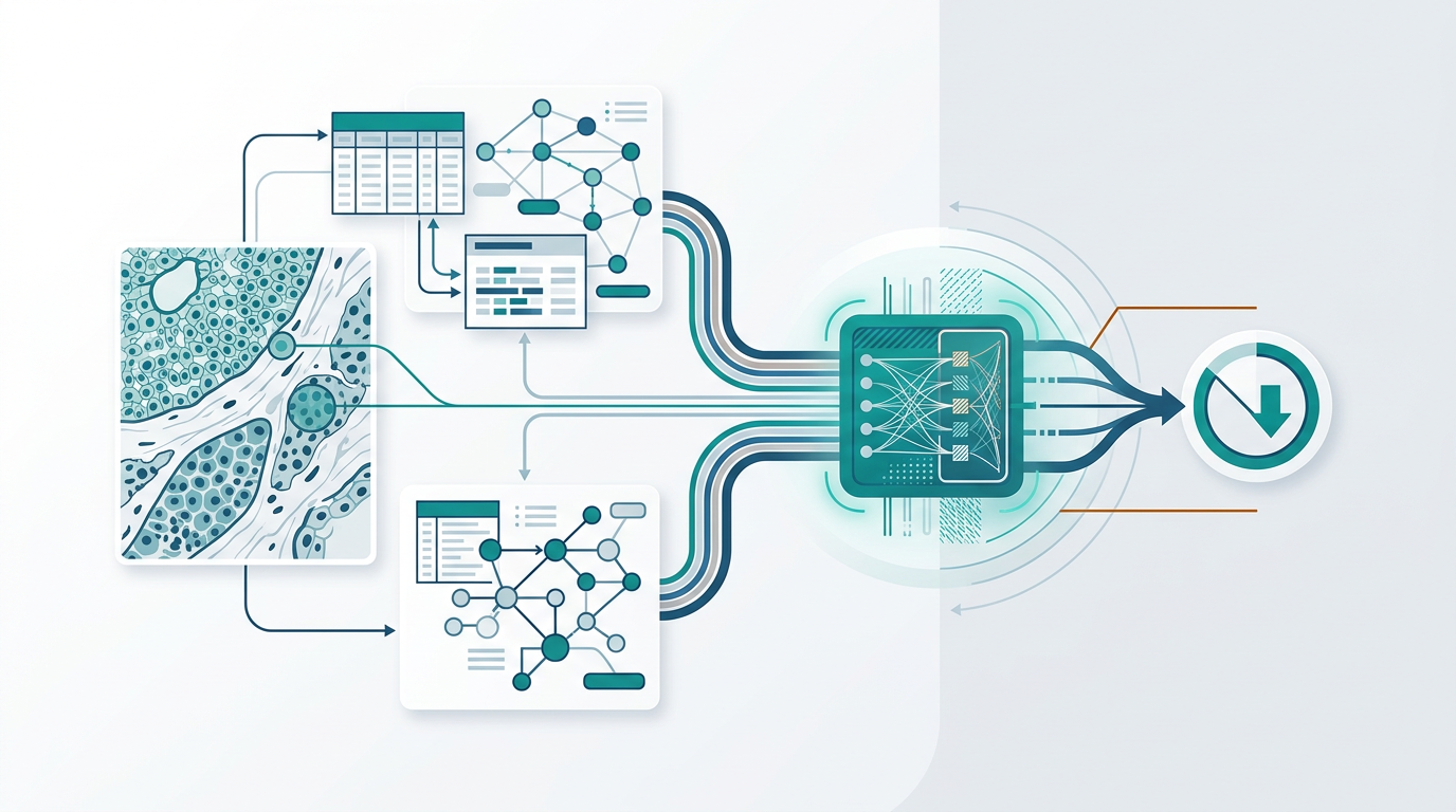 Knowledge-guided Multimodal Learning for Interpretable Prediction of Pathological Complete Response and Survival in B…